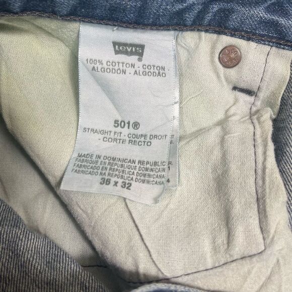 Vintage Levi's 501 Blue Straight Leg Jeans - Picture 6 of 9